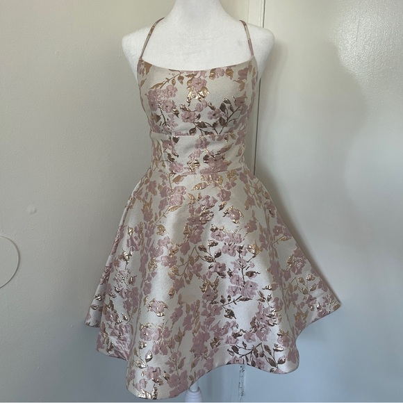 B Darlin Lace-Up A-Line Dress - Picture 4 of 7